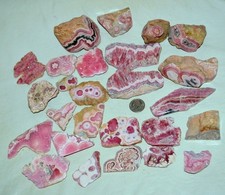 27 pcs LOT Rhodochrosite slabs w/patterns from Argentina * Wholesale Deep Red  picture