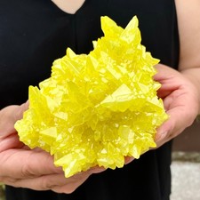 Rare Natural yellow sulfur crystal quartz crystal mineral specimen 380G picture