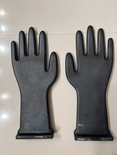 Hand Molds -Industrial Black Porcelain Glove Mold Hand Forms Vintage  - Set of 2 picture