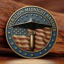 Iran–Israel War Operation Midnight Hammer Challenge Coin Military Veteran Gift picture