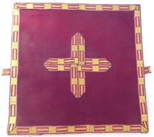 Antique Catholic Priest Purple Altar Burse Liturgical Vestment Bursa Brocade picture