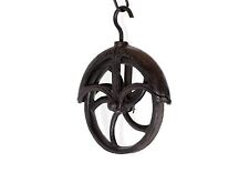 Makara Cast Iron Vintage Industrial Wheel Farmhouse Pulley 7 Inch Diameter fo... picture