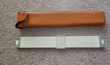 VINTAGE KEUFFEL & ESSER K&E DECI LON 10 SLIDE RULE 4081-3 W/ LEATHER CASE USA picture
