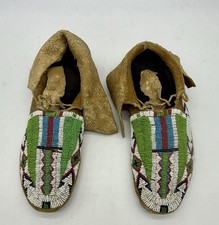 Antique Native American Plains Region Beaded Moccasins picture