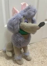 Vintage 1988 Disney Oliver & Company Plush Gerorgette Purple Poodle 15” picture
