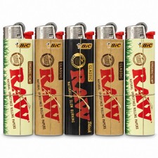 RAW x BIC Classic Lighters 5 Pack Organic Hemp Classic Black Full Size Maxi New picture