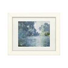 Trademark Fine Art Branch of The Seine Claude Monet Matte Distressed White picture