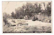 1948 RPPC KESHENA WISCONSIN BIG SMOKY FALLS MENOMINEE INDIAN VINTAGE POSTCARD WI picture