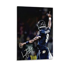 Lamar Jackson American football star autographed Canvas Painting Wall Art Home picture