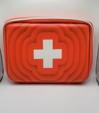 Johnson & Johnson First Aid Kit Case Empty Hard Shell Red Bag Travel Cross 9in picture
