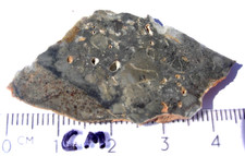 4.30 grams 45x22x2mm slice Adrar 013 Lunar Anorth. Norite Gabbro Meteorite COA picture