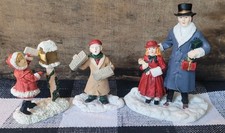 Vintage 1990–1991 Mervyn’s Christmas Figurines Set of 3 – Newsboy, Father &... picture
