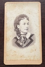 Antique CDV Photo 1870s Rebekah Lodge IOOF Beehive Medallion Regalia Aurora IL picture