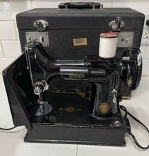 Vintage Singer Featherweight Sewing Machine w Case 1951 AK089337 Works Great picture