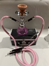 INHALE®️10 INCH 2 HOSE AVALANCHE  SMALL PUMPKIN HOOKAH IN A HARD SUITCASE(PINK) picture
