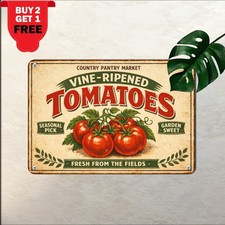 Farm Fresh Heirloom Tomatoes Sign Rustic Country Kitchen Decor Metal Plaque picture
