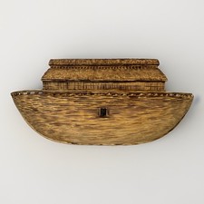 Hand Carved Noah’s Ark Signed Willie Logan ’99 Vintage Folk Art Wood Sculpture picture