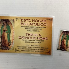 Este Hogar Es Catolico Laminada/This Is A Catholic Home. Laminated & Holy Card picture