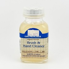 Vintage Grumbacher Oil Paint Brush & Hand Cleaner 2.5 Fl. Oz Glass Container J picture