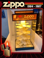 Vintage 1980s Zippo Grimm Industries Lighted Rotating Lighter Display Cabinet picture