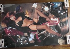 1991 Playboy Bunny Motorcycle Lingerie Poster Tylyn John 23x35 Pin Up Rolled P31 picture
