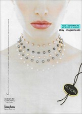 vintage HONORA Pearl Jewelry 1-Page PRINT AD 1999  beautiful woman pink lips picture