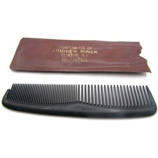 Vintage Louise's Diner Promo Comb w/ Sleeve Clinton NJ Restaurant Advertising picture