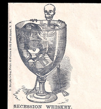 160+ yrs old  Antique 1860's Southern Whiskey Skeleton Civil War Cover SR.cc.sW picture