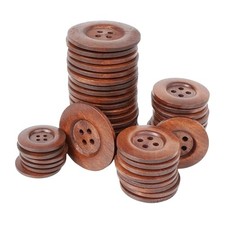 20pcs Large Size 60MM Brown Round Wood Buttons 4 Holes Craft 60mm Light brown picture