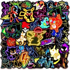 Pokemon Stickers Random 3pc Glossy Neon Decal Smaller Variation picture