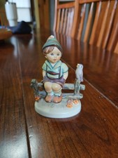 Vintage 1938 MJ Hummel Goebel “Wayside Harmony” Figurine 111 3/0 Boy on Fence picture