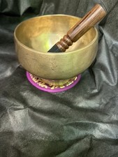Rare Antique Pedestal NagaHealing Yoga collectible Singing bowl Size 6.7