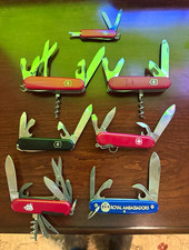 Lot of 7 Swiss Army Style Pocket Knives Victorinox Wenger Colonial Japan picture