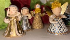 4 Pcs Vintage Putz Elf Gnome Pixi Christmas Japan Ornaments Figurines Midcentury picture