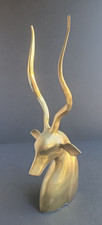 Vintage Pier 1 Brass Antelope Gazelle Sculpture 12.75
