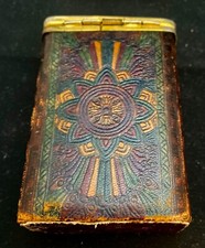 VTG ITALIAN A. ANTINORI ROMA LEATHER CIGARETTE CASE HOLDER, ART DECO c1925 g picture