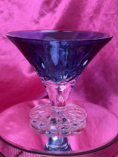 Waterford Lismore Crystal Sapphire Blue Footed Bowl Flared Shape #150434 MINT picture