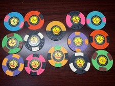 Full Set of 14 Borland Silver Slipper Las Vegas commemorative chips picture