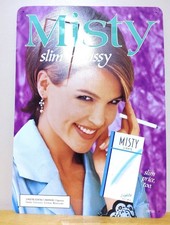 Misty Light Cigarettes 1995 Display Tin Sign 18 ¼