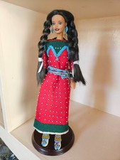 Crow Indian Woman Handcrafted Altered Beaded Barbie Art Doll OOAK picture