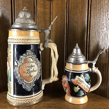 VTG Geman Beer Steins Corzelius Gott Erhalt Hopfenu & Thewalt Lindenwirtin LOT picture