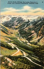Switch Backs Billings Red Lodge Highway Yellowstone Tichnor Linen Postcard picture