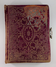 Antique Album Red Velvet Cover 29 Cabinet Cards Men Women Children Families picture