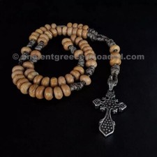 The Military 550 Paracord 5 Decade Rosary Necklace made of AAA natural wood (V2) picture