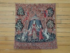 Vintage Handmade French Jacquard Tapestry A MON SEUL DESIR Pillowcase picture