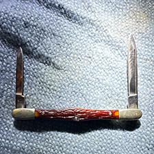 Camillus Vintage 49 Folding Pocket Pen Knife Tuxedo 2 Blade 3 inch USA picture