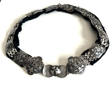 Rare Antique Imperial Russian 84 Silver Belt with Niello Engraving , Dated 1862, picture
