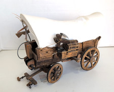 VTG Wooden Covered Wagon Hand Crafted Conestoga Western American Pioneer Trek picture
