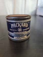 Vintage Packard Paints/Varnishes Can Aluminum Paint Platinum Finish Paper Label picture