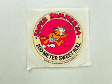 Vintage 1984 United Syndicate Garfield Summer Games Sticker 200-Meter Sweet Roll picture